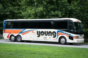 Young Transportation 47-passenger motorcoach, side view