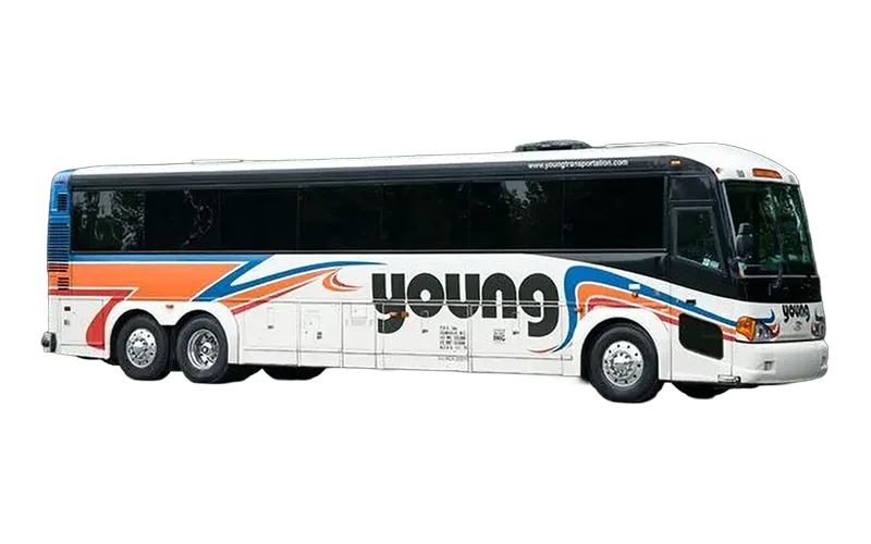Young Transportation 47-passenger motorcoach, side view