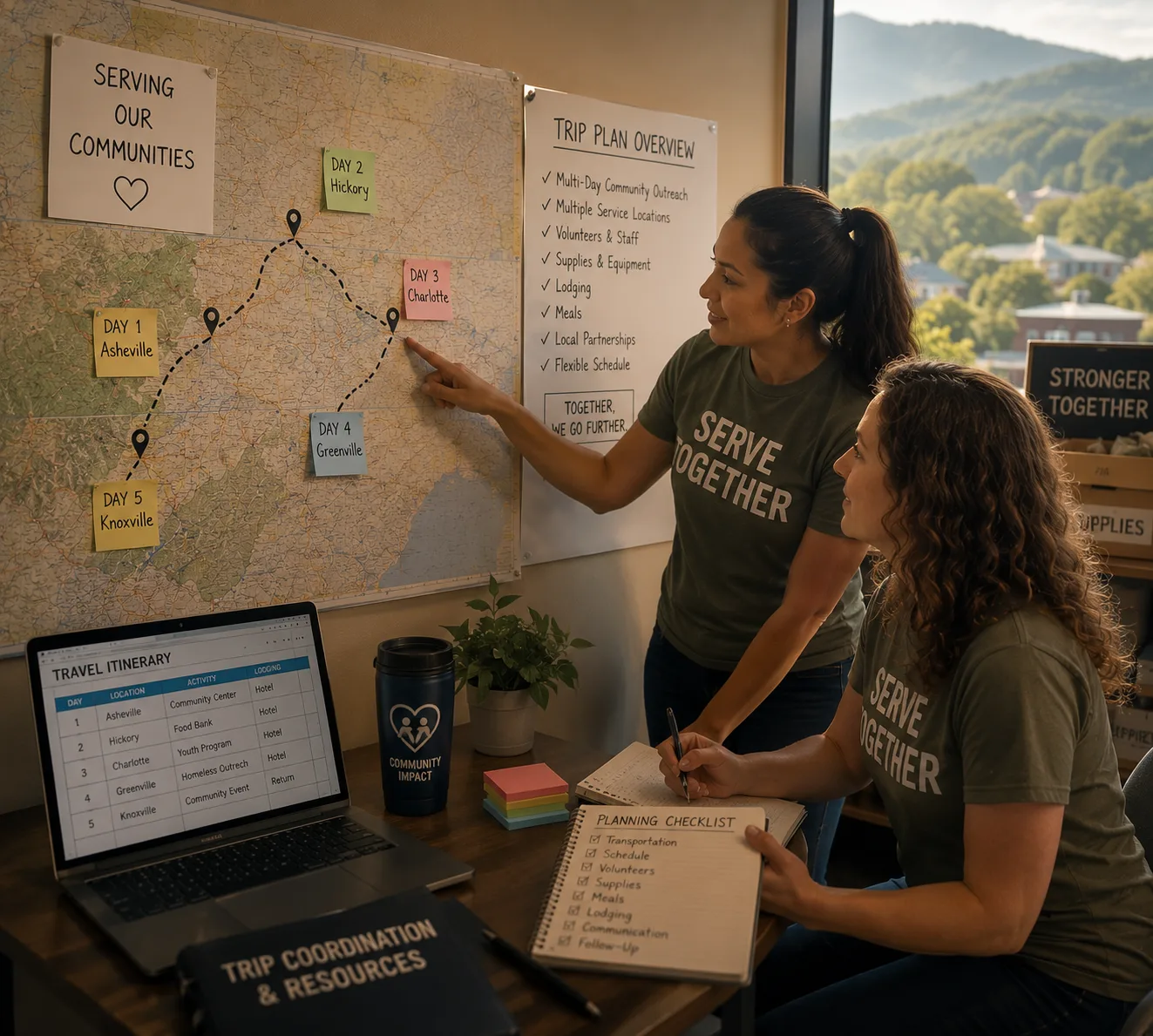 A team mapping out plans on a whiteboard in a meeting room